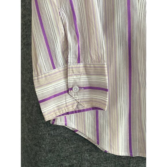 New York Co Stretch Blouse Stripe LS Button Front Women Large Lot of 2 - Picture 6 of 16